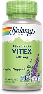 SOLARAY Vitex Berry 400mg | Womens Healthy Hormone Balance Formula | Menstruation & Menopause Support, 100ct
