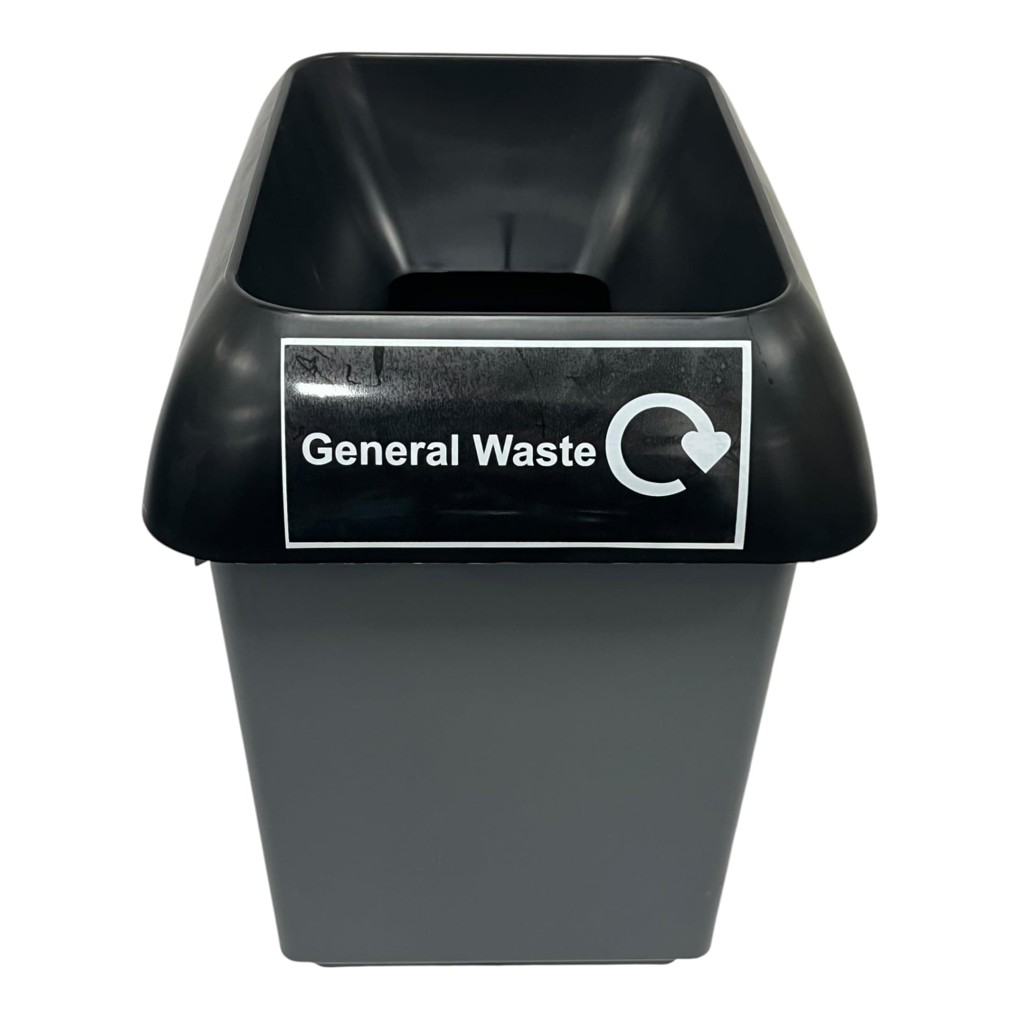 Chabrias 30 Litre Black Lid & General Waste Logo Bin – UK Made 100% Recycled Plastic Colour Coded Simpler Recycling Options