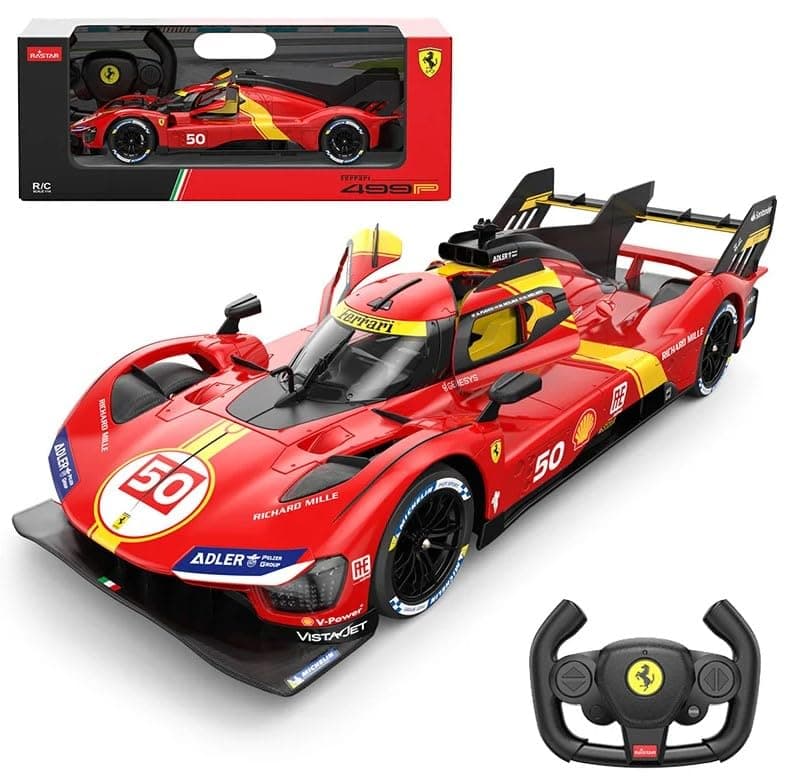 RASTAR RC Car 1/14 Scale 2.4Ghz Remote Control Car for Ferrari 499P #50 Le Mans Champion Racing R/C Toy Car Model Vehicle