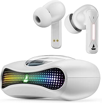 boAt Airdopes Drift TWS Earbuds w/ 40hrs Playback, 40ms Latency, 4 Mics, RGB LEDs, ASAP Charge, IWP Tech, BT v5.4 & IPX4 Resistance (White Sabre)