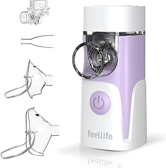 FEELLIFE Mesh Nebuliser Machine for Adults and Kids, Ultra Mini Silence Nebulizer, USB-C Rechargeable Portable Nebuliser Inhaler for Home and Travel - Purple