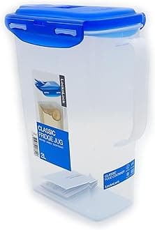 2L Fridge Door Jug with Resealable Flip-Top - Airtight, BPA-Free, Microwave, Freezer, and Dishwasher Safe