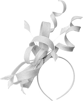 Caprilite Swirl Loop Sinamay Headband Fascinator For Women Wedding Ascot Races[White]
