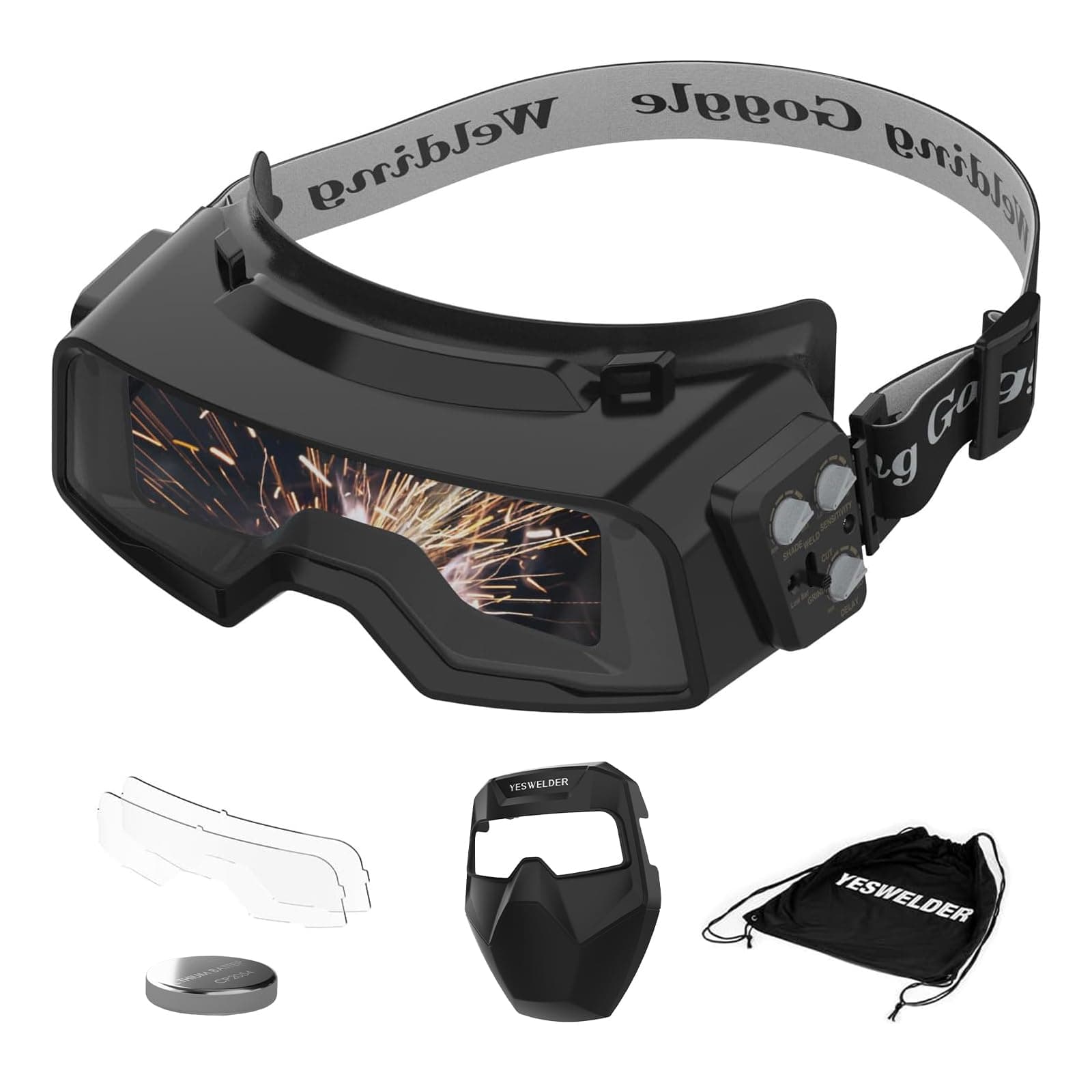 YESWELDER True Color Auto Darkening Welding Goggles, Wide Shade Range 4/5-9/9-13 with Grinding, Welding Glasses Welder Mask Welding Helmet for TIG MIG ARC Plasma Cut