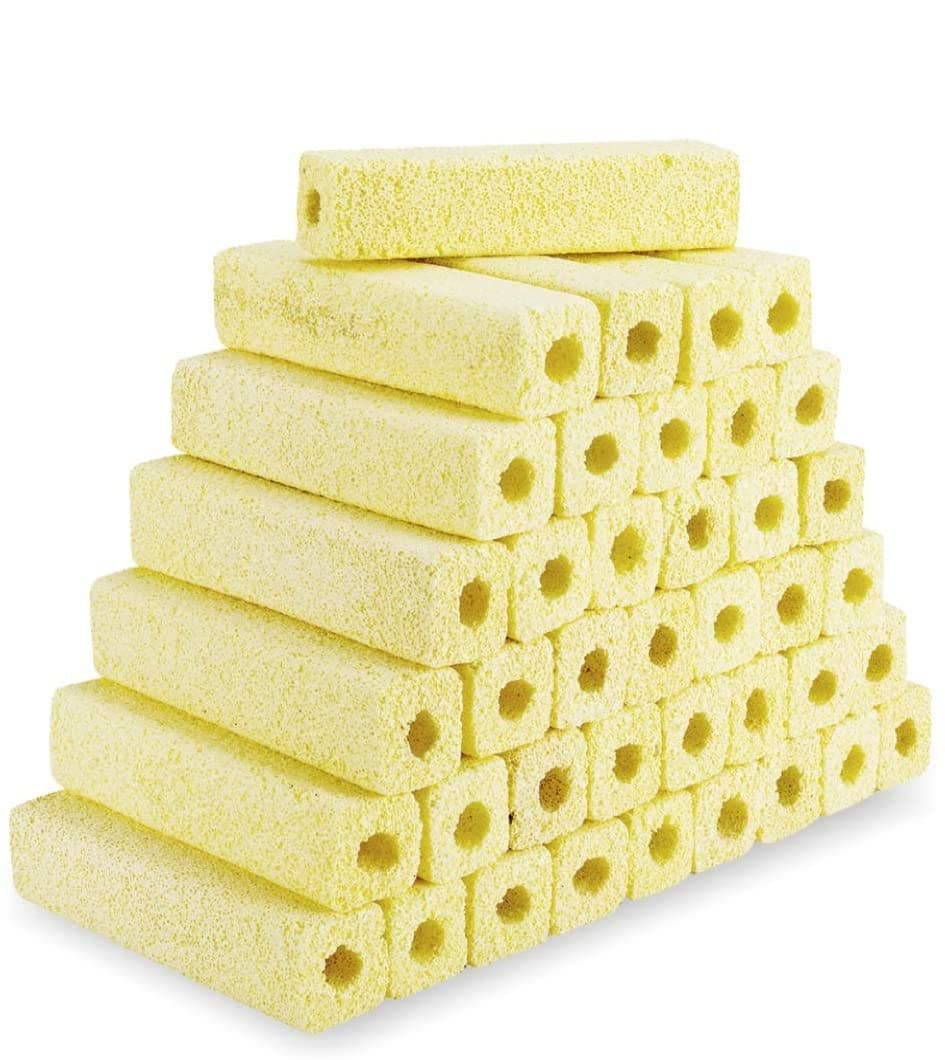 6.2-Inch Long Aquarium Bio Media Ceramic Filter Media Blocks for Sump Tank Pond Freshwater Fish Tank Filter Media (7.9 lbs,40-Pack)