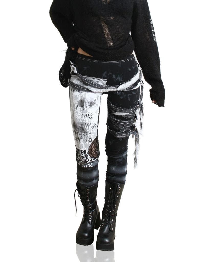 Refuse to be Usual Women's Ultra Long Tie Dye Gothic Punk Leggings