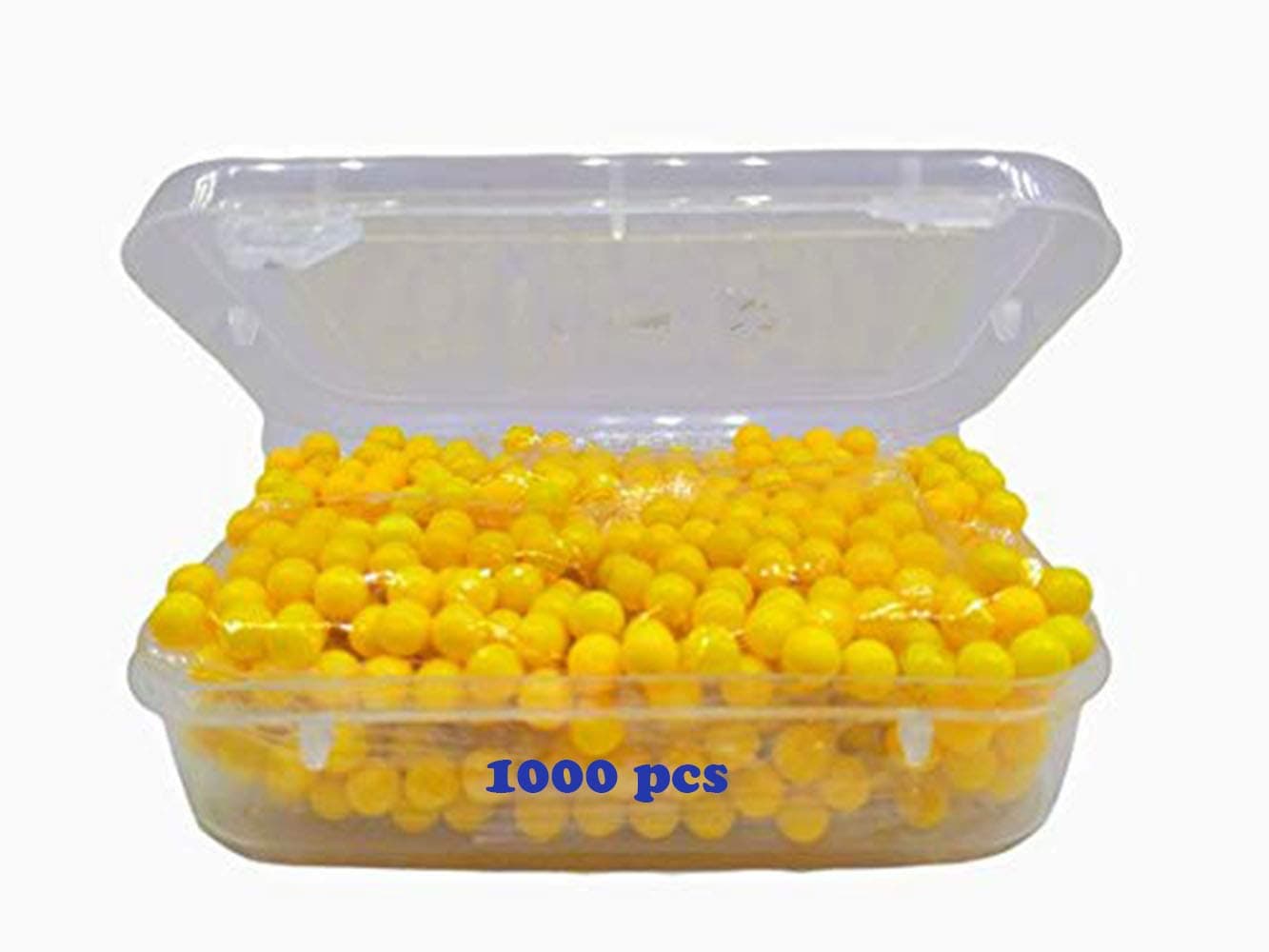 1000 pcs 6 mm Plastic bb Bullets for Toy Gun & air Gun with Container || Yellow Colour (1000 pcs)