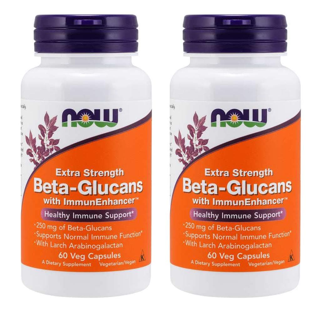 Now Foods Beta-Glucans with ImmunEnhancer 60 Vegi Caps (Pack of 2)