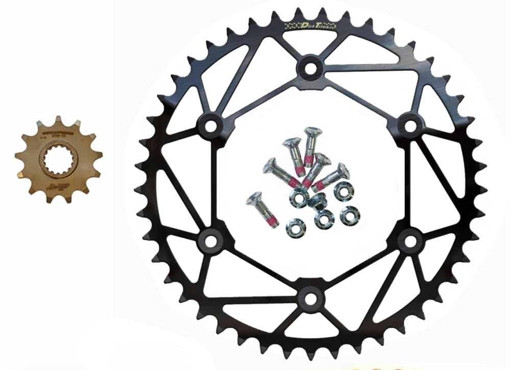 Dirt Tricks Front & SE BLACK Rear Sprockets Kit - 14/51 - Compatible/Replacement for Beta 250-500 - RR 2013-on, RS 2014-on