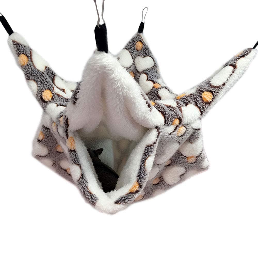 Oncpcare Small Pet Cage Hammock, Bunkbed Sugar Glider Hammock, Guinea Pig Cage Accessories Bedding, Warm Hammock for Parrot Ferret Squirrel Hamster Rat Playing Sleeping