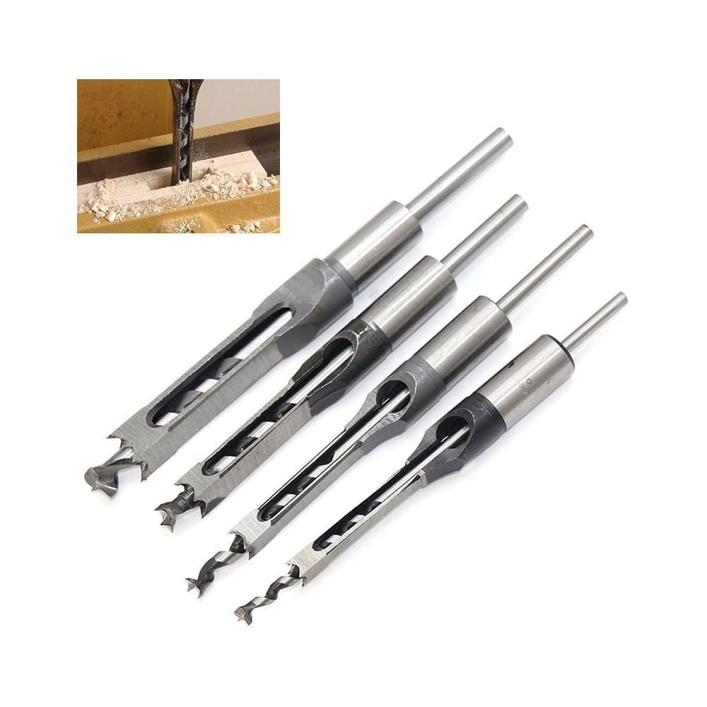 Lovinn Woodworking Square Hole Drill Bit Mortising Chisel Hole Saw Drill Bit