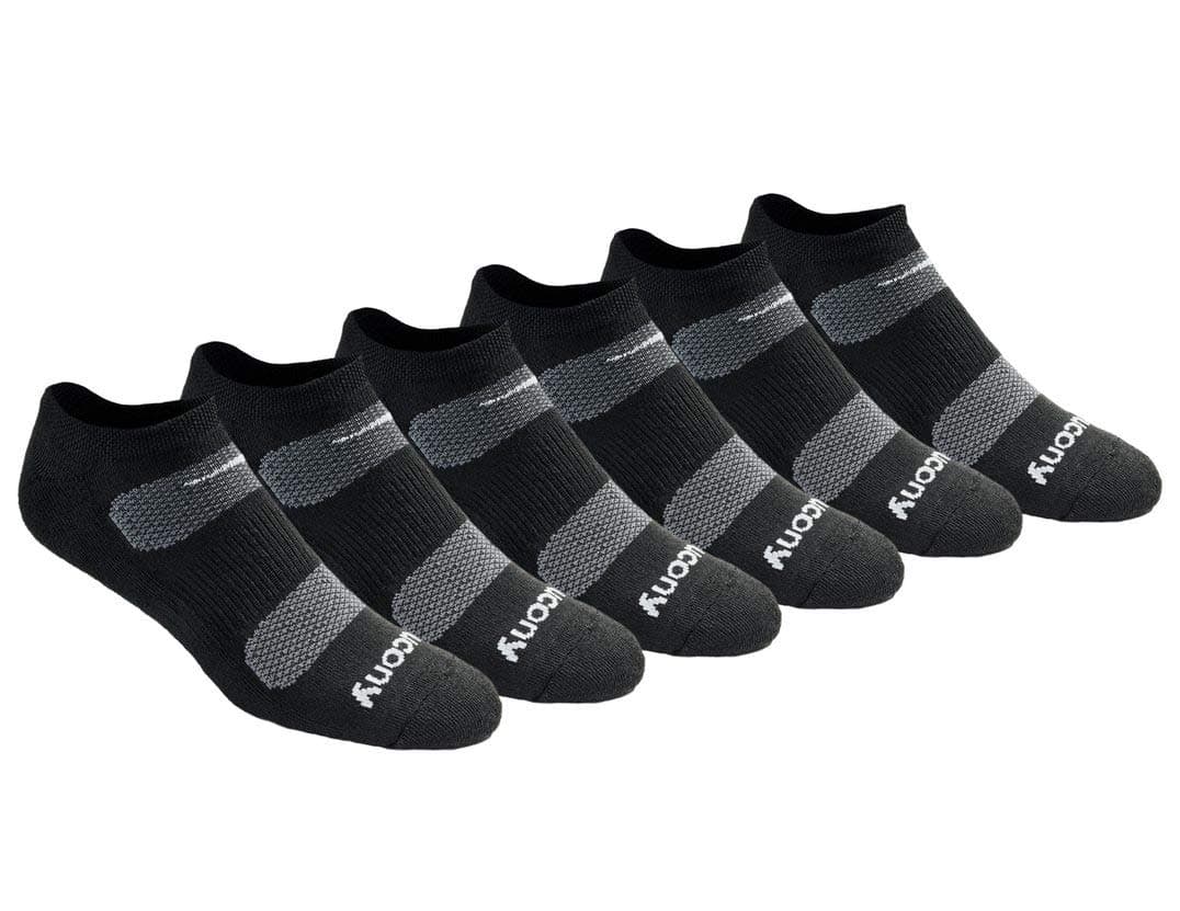 Saucony Men's Multi-pack Mesh Ventilating Comfort Fit Performance No-show Socks Socks (pack of 6)