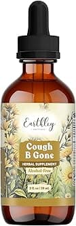 Earthley Wellness, Cough-B-Gone, Organic Herbal Formula, Alcohol-Free Herbal Tincture for Kids (6 Months+) & Adults, Cold and Cough Remedy, 12+ Month Supply (2oz Glass, Kids, 1200 doses)
