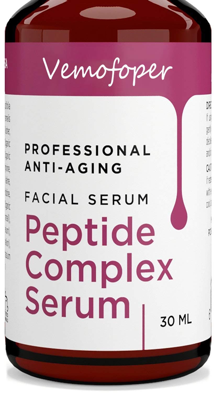 Peptide Serum Complex - Organic & All Natural - Best Anti-Aging Face Serum - Boosts Collagen, Reduce Wrinkles, Repairs Damaged Skin,30ml