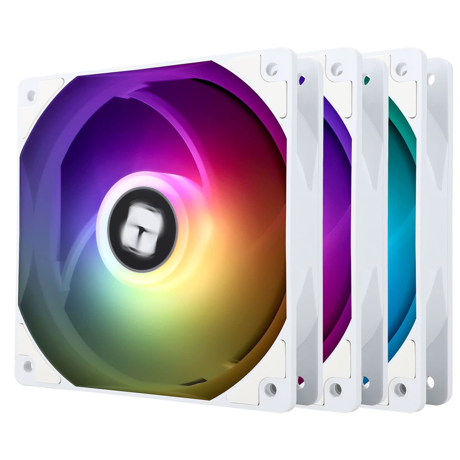 TL-C12CW-S X3 CPU Fan 120mm White ARGB Case Cooler Fan, 4pin PWM Silent Computer Fan with S-FDB Bearing Included, up to 1550RPM Cooling Fan（3 Quantities）