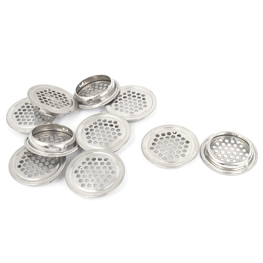 Sourcingmap® 10 Pcs 42mm Diameter Hardware Stainless Steel Round Air Vent Louver