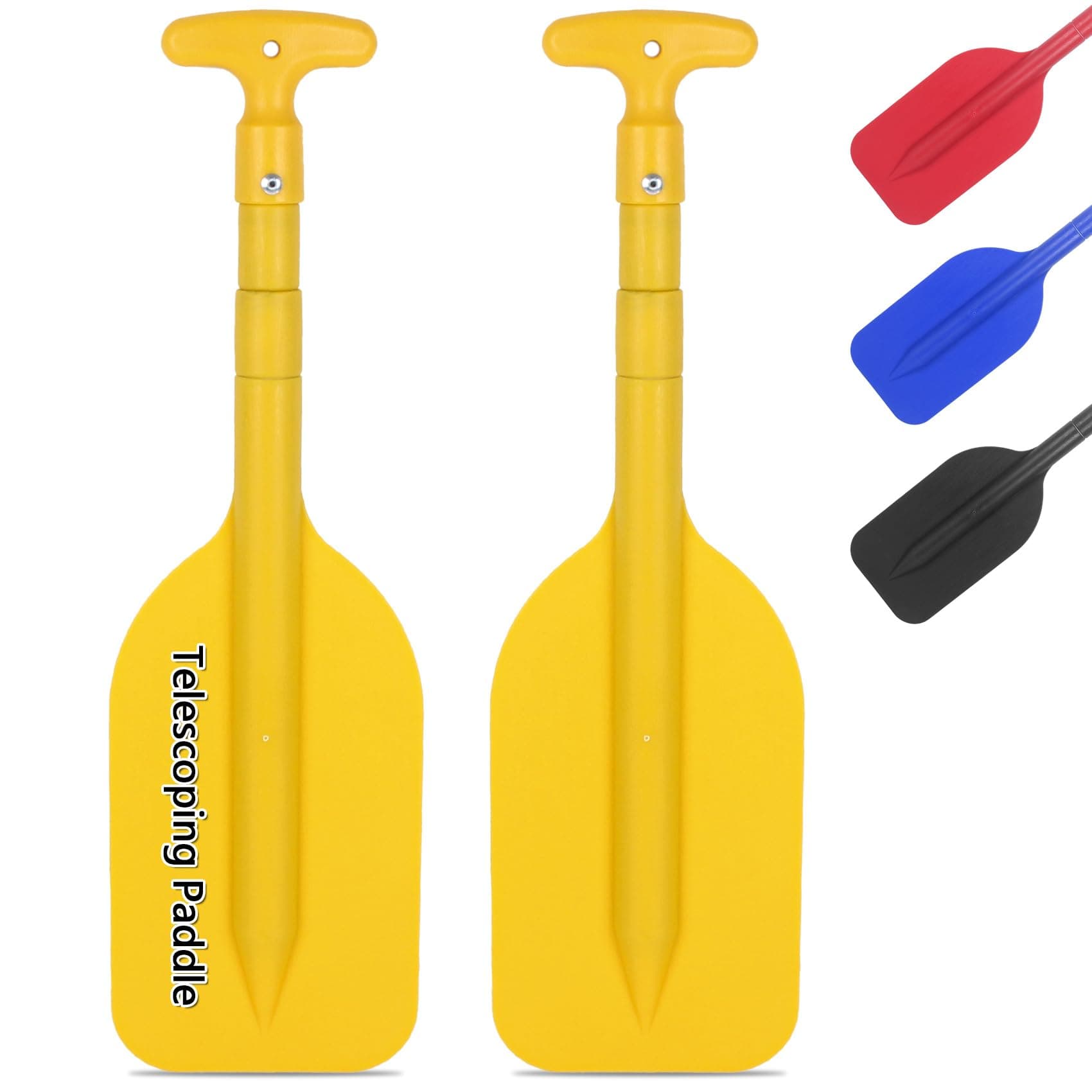 DEDU Boat Paddle Telescoping 2 Pack, Boat Oars Collapsible Emergency Paddle 21"-43" Adjustable, Telescoping Canoe Paddle Aluminum Shaft Anti Slip for Kids and Adults