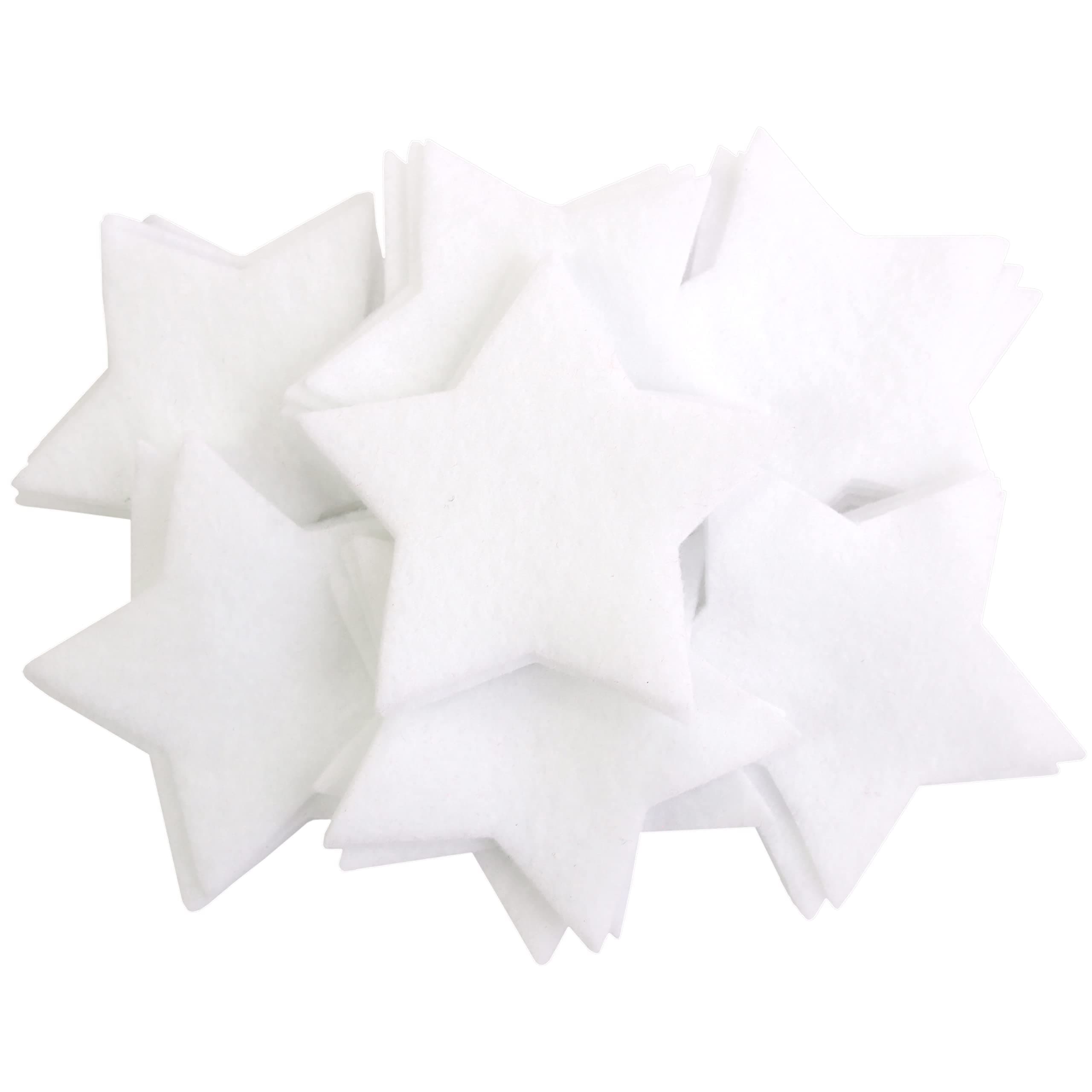 Playfully Ever After 3 Inch 35pc Stiff Felt Stars (White)