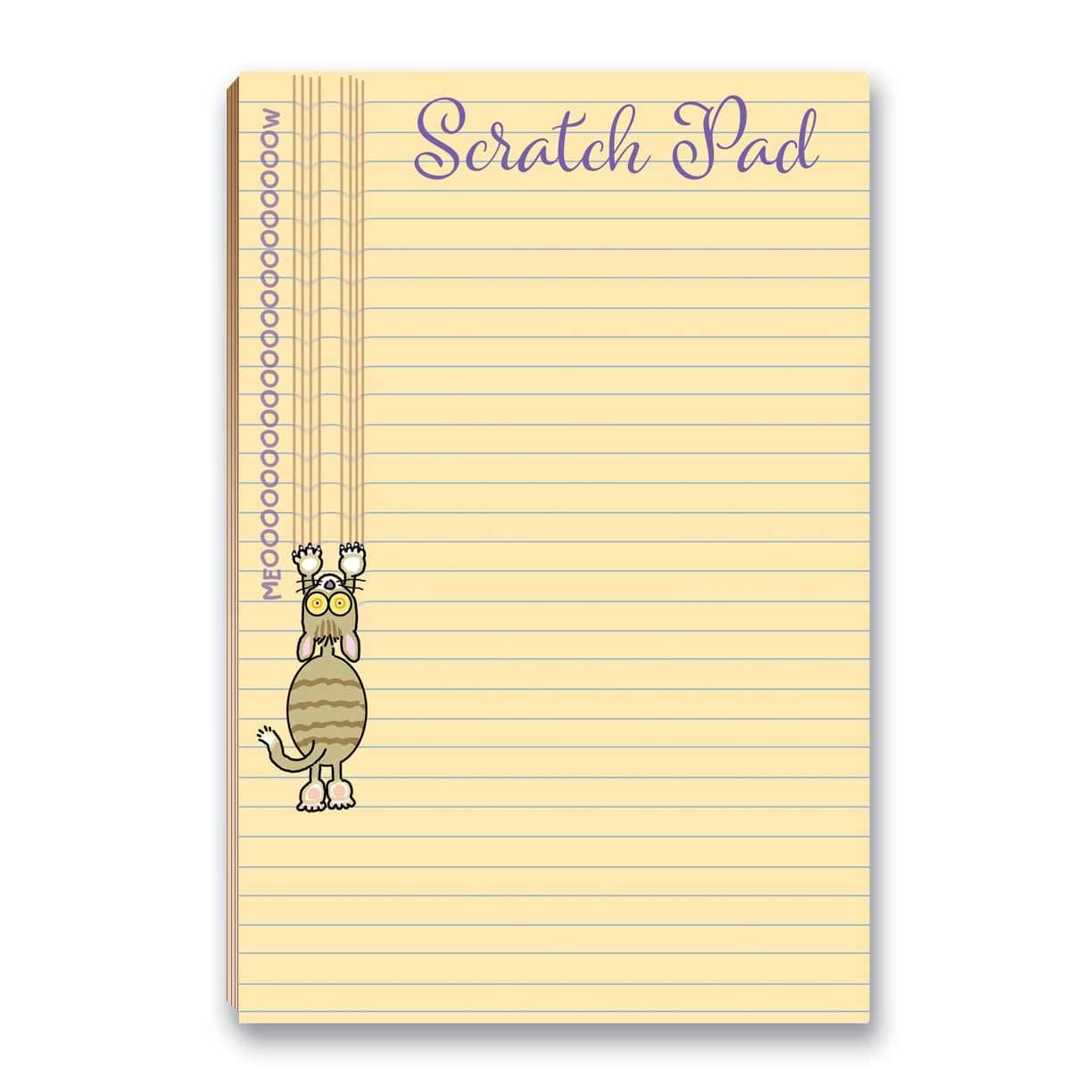 Stonehouse Collection Cat Scratch Pad Funny Notepad with Magnet - 8.5" x 5.5" - USA Made - Funny Cat Notepad 50 Sheets - Made in USA - Grocery, Shopping, Daily Tasks List (Scratch Pad)
