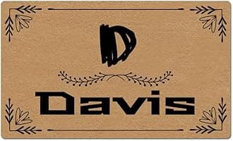 FavorPlus Custom Welcome Mats Outdoor Floral Border Initial Monogram Family Name Home Personalized Indoor Decor Design Own Doormat Non-Slip Bottom Drying Mat (15.7"x23.6")