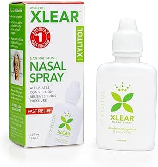 Natural Saline Nasal Spray with Xylitol, Nose Moisturizer for Kids and Adults, 0.75 fl oz (Pack of 3)