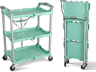 Olympia Tools 89-349 Pack-N-Roll Folding Collapsible Service Cart, 150LB Capacity, Teal