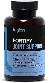 Legion Fortify Joint Support Supplement with UC-II Type II Collagen, Meriva Curcumin & Boswellia Serrata - Mobility, Flexibility & Comfort for Knee, Hip & Shoulder - 90 Capsules