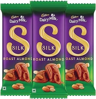 Cadbury Dairy Milk Silk Roast Almonds Chocolate Bar, 134 g (Pack of 3)