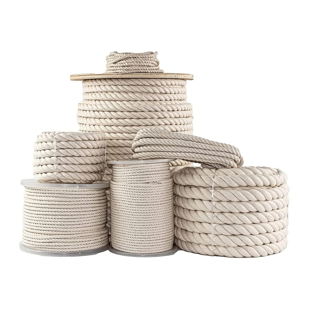 SGT KNOTS Twisted 100% Cotton Rope for DIY Projects, Crafts, Macrame Cord, Commercial, Agricultural - High Strength, Natural (5/8" x 300ft, Natural)