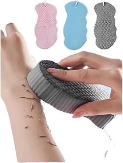 3Pcs Magic Exfoliating Bath Sponge,3D Super Soft Exfoliating Bath Sponge, Skin Friendly and Reusable for Adults Children and Pregnant Women. (Pink+Blue+Gray)