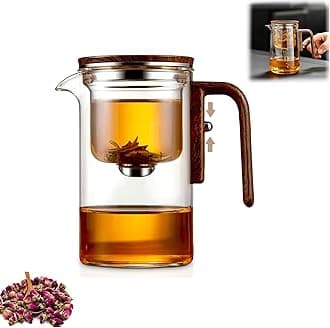 Tea Pot- 600ml/20.3oz Magic Witchcraft Enchanted Glass Teapot with Strainer, Tea Innovative Water Separation Teapot, Borosilicate Glass Tea Infuse (20.3oz)