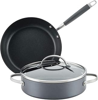 AnolonAdvanced Hard-Anodized Nonstick 3-Piece Cookware Set. Moonstone