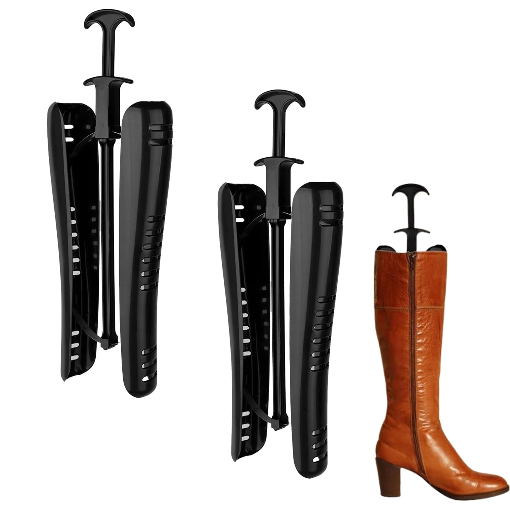 Boot Stretcher Tree Shapers For Tall Boot, Calf Cowboy And Inserts Shape Holders To Keep Men Women Black 2 Pcs