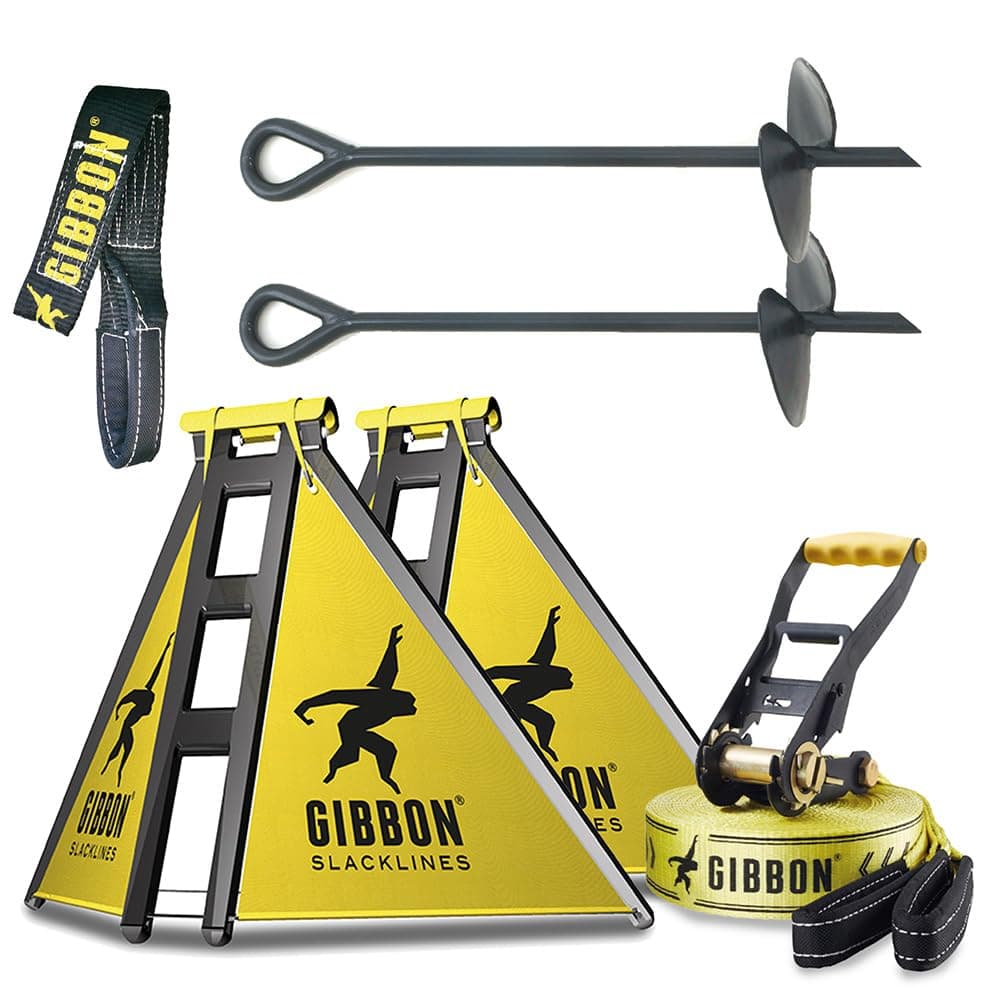 GIBBON SlackFrame - Slackline A-Frame to Slackline Without Trees - Slack Line Accessory Adjustable Frame