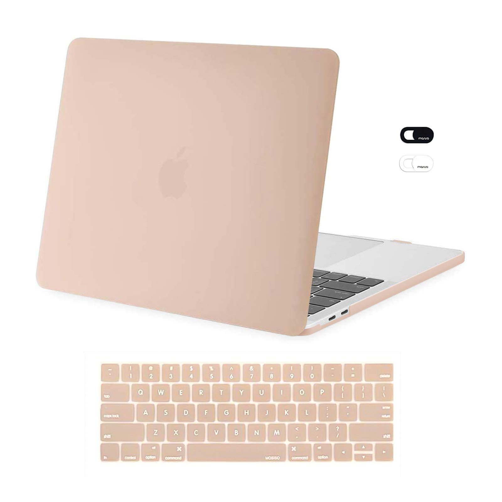 MOSISO Compatible with MacBook Pro 13 inch Case M2 2025, 2024, 2023-2016 A2338 M1 A2251 A2289 A2159 A1989 A1708 A1706, Plastic Hard Case&Keyboard Skin&Webcam Cover for MacBook Pro 13.3, Camel