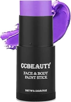 CCBeauty Purple Face Body Paint Stick, Oil Face Painting Kit Foundation Makeup, Purple Eye Black Sticks for Sports, FacePaint for Halloween Ursula Dabi Widowmaker Cosplay Costume Parties