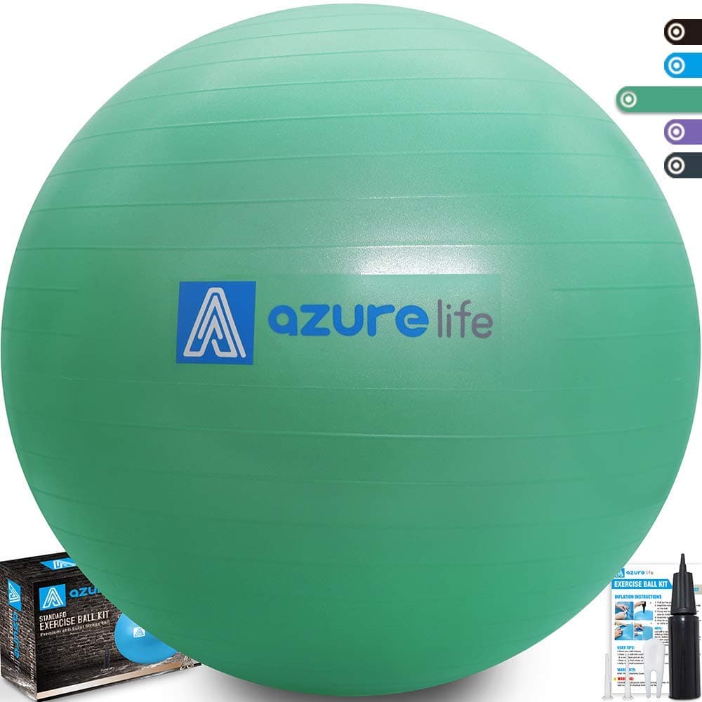 Professional Grade 58-65cm Exercise Ball, Anti-Burst & Non-Slip Stability Balance Ball with Quick Pump Included, Perfect for Birthing, Yoga, Pilates,Desk Chairs, Therapy