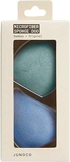 Microfiber Makeup Sponge, Dual Layer Technology for Full Coverage Flawless Makeup Blender for Foundation, Powder and Cream (2-Piece Color Duo: Blue and Green)