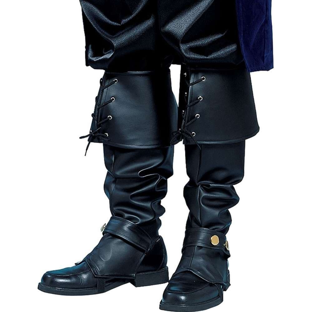 Deluxe Black Vinyl Boot Tops Costume Accessory