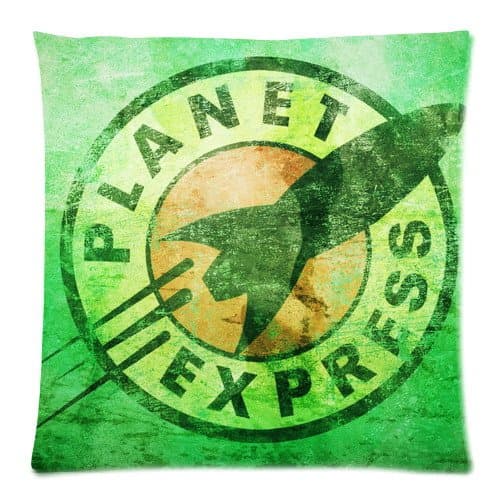 Custom Futurama Planet Express Logo Two Sides Printed for 1818 Inch Zippered Cushion Case Cover