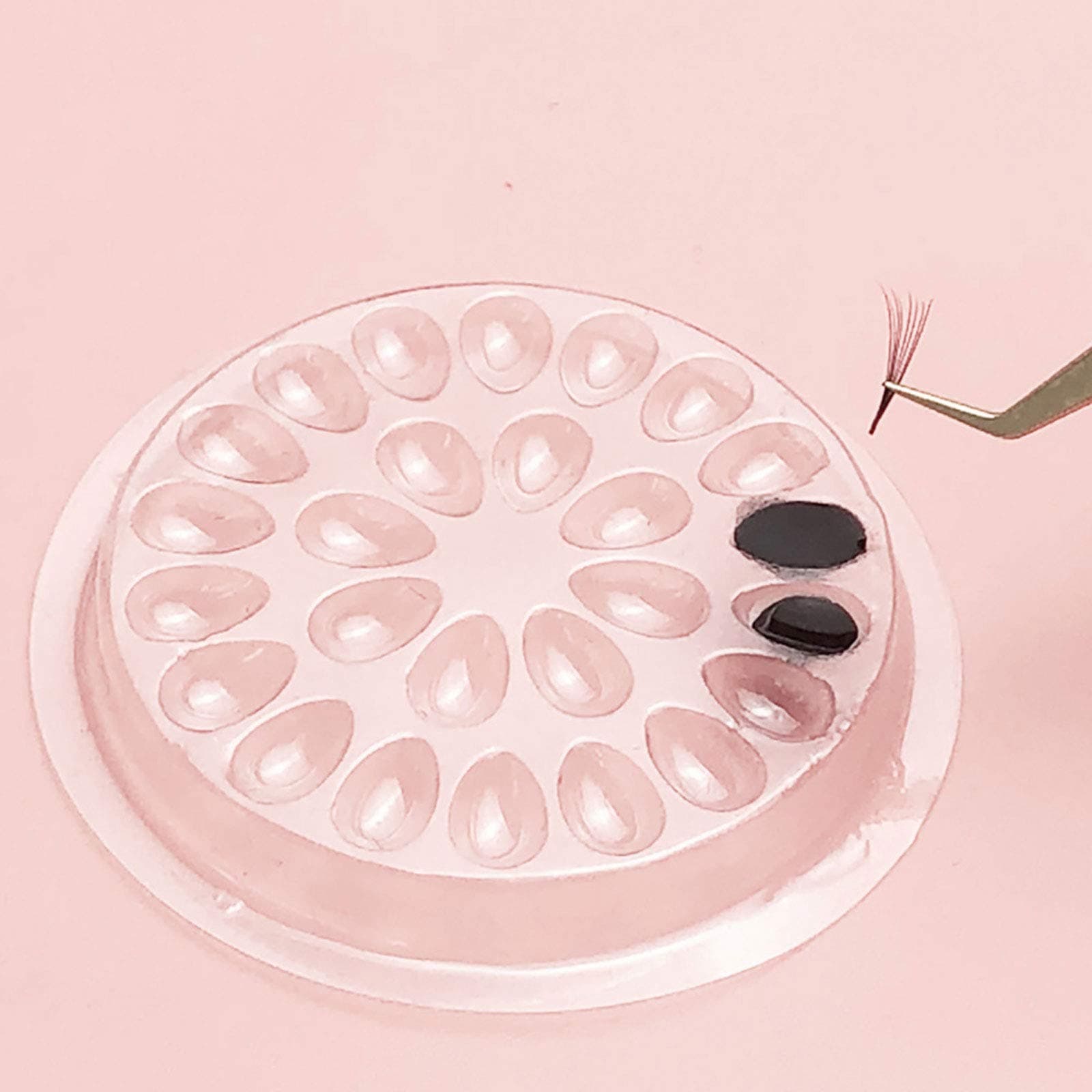 100 Pcs Eyelash Glue Holder False Eyelashes Glue Holder Eyelash Extension Glue Holder Pallet Pads