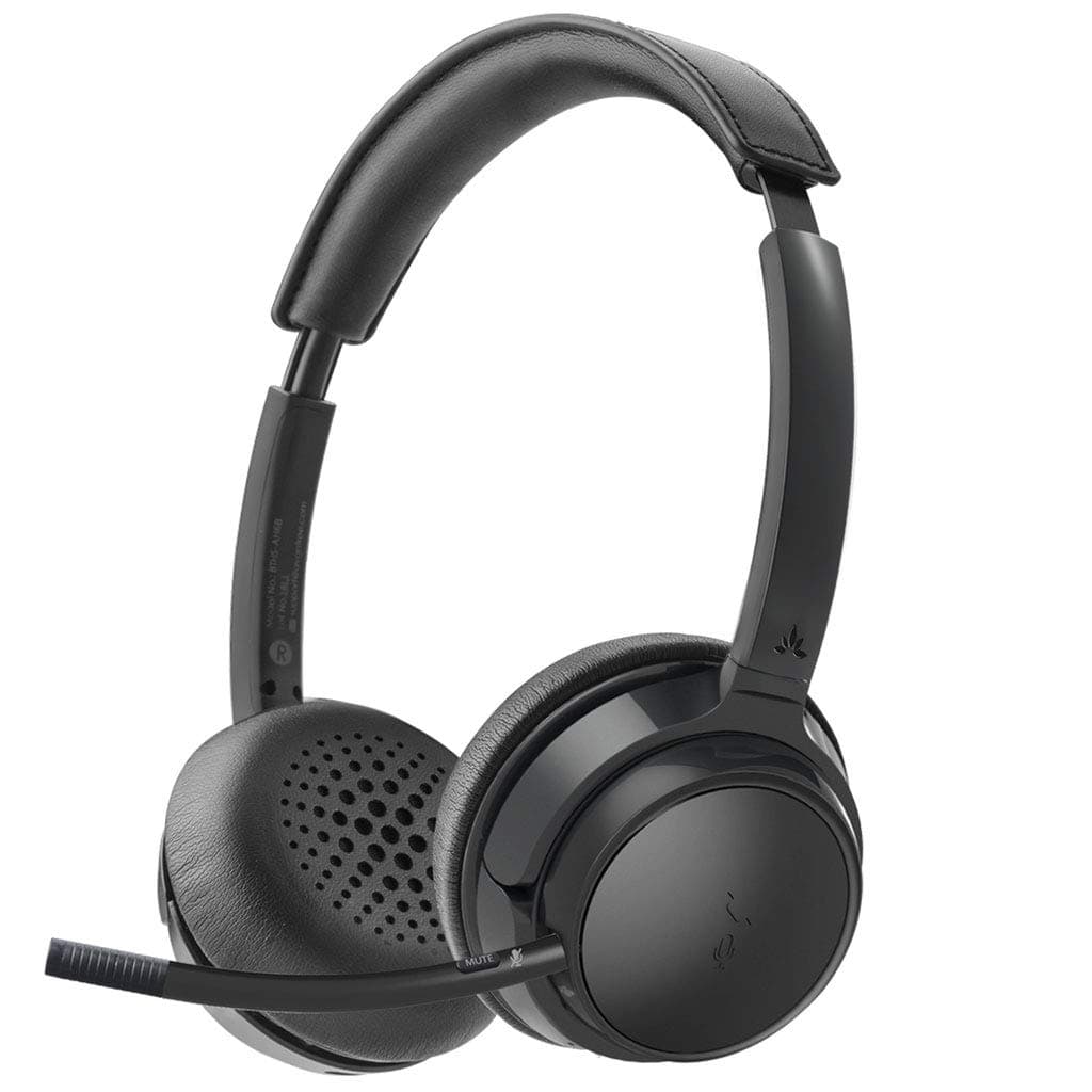 Avantree AH6B - Bluetooth On Ear Headphones with Detachable Mic for Work in Office or at Home, Premium Sound, 22 Hrs Playtime, Soft Padding, Lightweight, Wireless & Wired for Phone PC Laptop, Black