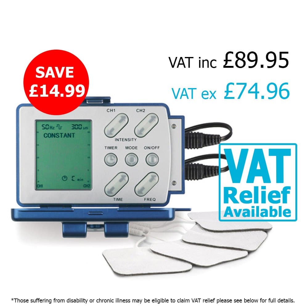 Profile EMS – Digital Dual Channel EMS Machine – With 7 Modes ideal for toning and building up muscles, packed with functionality and special safety features - with Electrodes & Batteries