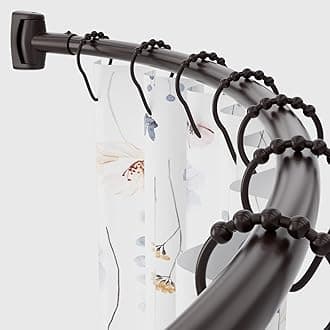 Adjustable Curved Shower Rod, 42-72 inches Extra Wide Shower Curtain Rod, Rust proof, Premium Stainless Steel, Curved Shower Rod for Bathroom Bronze