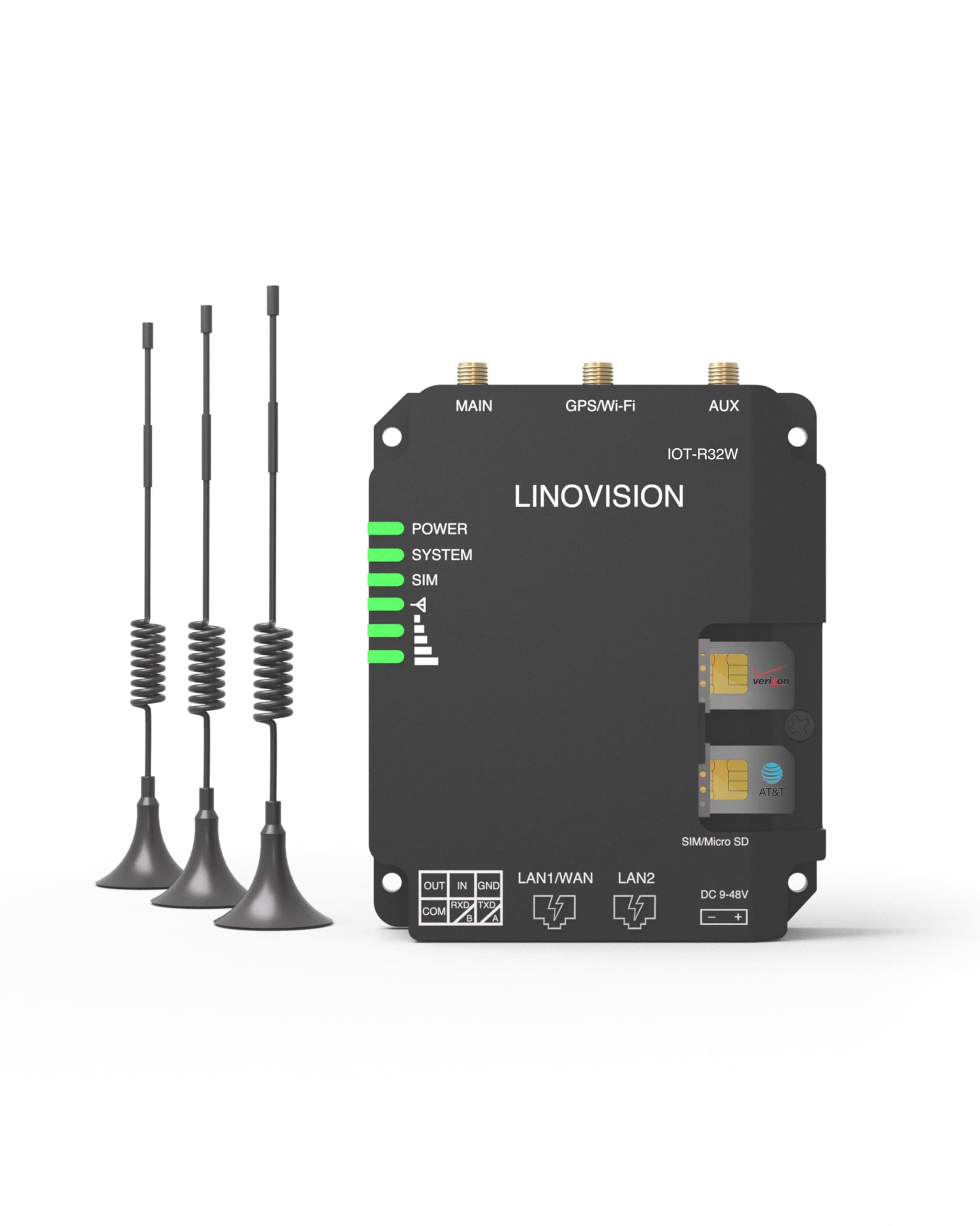 【Upgrade】LINOVISION Rugged and Versatile Cellular Router & 4G DTU with RS485, Industrial 4G LTE WiFi Router with Dual SIM Cards Slot, Supports O2, EE, Vodafone and T-Mobile