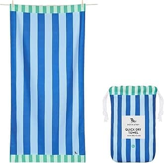 Dock & Bay Beach Towel - Quick Dry, Sand Free - Compact, Lightweight - 100% Recycled - Includes Bag - Blue Sky - Large (160x90cm, 63x35)