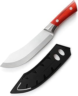 Machado Forging Serbian Chef Knife, Kitchen Knives Full Tang High Carbon Clad Steel Butcher Cleaver Suitable for Cutting Vegetables, Fish, etc for Kitchen, Hotel, Restaurants - 11 in