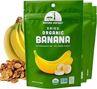 Mavuno Harvest Dried Banana Chips Fruit Snacks | Organic Dried | Healthy for Kids & Adults | Unsweetened Chips | Gluten Free | Vegan, Non GMO, Direct Trade | 2 Oz, Pack of 3