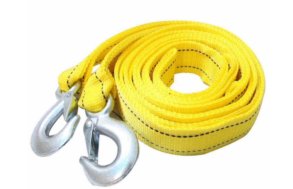 Universal Car Emergency Tools Tow Straps with Heavy Duty Forged Steel Hooks 13 Feet,6600 LB 11000 Lb Capacity Heavy Duty Recovery Securing Accessories Pickup Vehicles Car Trucks (New 4M 5tons)