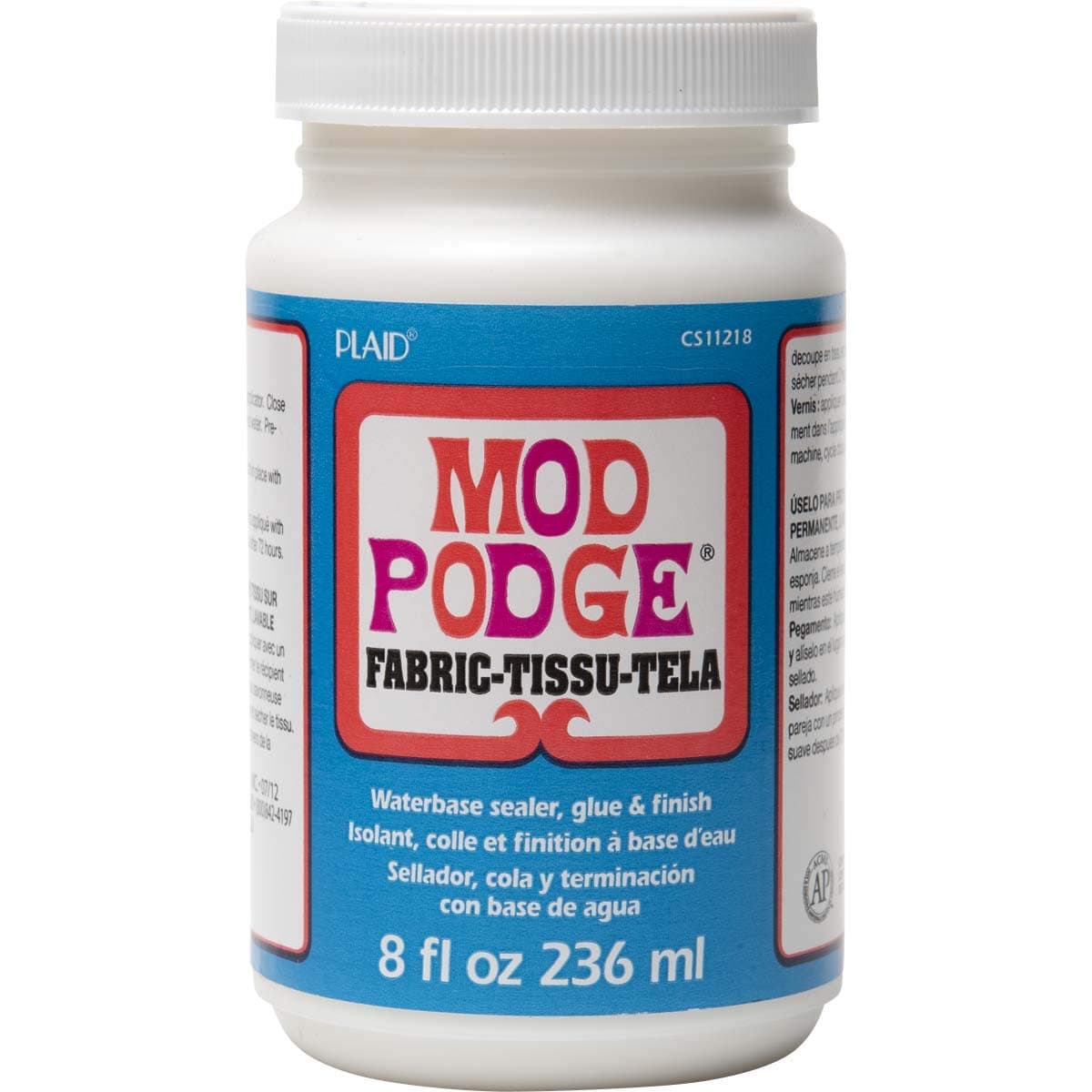Mod Podge, Water-based Fabric Glue, Sealer and Finish, Transparent, 236 ml Bottle